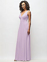 Alt View 7 Thumbnail - Pale Purple Deep V-Neck Chiffon Maxi Dress