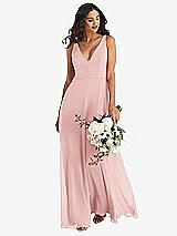 Alt View 1 Thumbnail - Rose Deep V-Neck Chiffon Maxi Dress