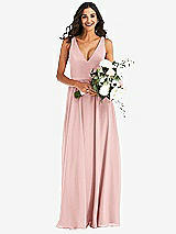 Alt View 2 Thumbnail - Rose Deep V-Neck Chiffon Maxi Dress