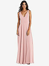 Alt View 3 Thumbnail - Rose Deep V-Neck Chiffon Maxi Dress