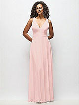 Alt View 6 Thumbnail - Rose Deep V-Neck Chiffon Maxi Dress