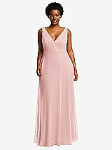 Front View Thumbnail - Rose Deep V-Neck Chiffon Maxi Dress