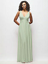 Alt View 6 Thumbnail - Sage Deep V-Neck Chiffon Maxi Dress