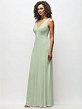 Alt View 7 Thumbnail - Sage Deep V-Neck Chiffon Maxi Dress