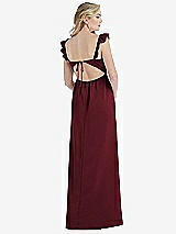 Rear View Thumbnail - Cabernet Ruffled Sleeve Tie-Back Maxi Dress