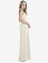 Side View Thumbnail - Ivory Ruffled Sleeve Tie-Back Maxi Dress