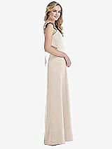 Side View Thumbnail - Oat Ruffled Sleeve Tie-Back Maxi Dress