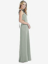 Side View Thumbnail - Willow Green Ruffled Sleeve Tie-Back Maxi Dress