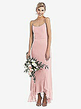 Alt View 1 Thumbnail - Rose Scoop Neck Ruffle-Trimmed High Low Maxi Dress