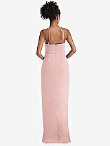 Rear View Thumbnail - Rose Halter Draped Tulip Skirt Maxi Dress