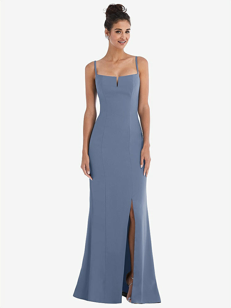 Open-back High-neck Halter Trumpet Bridesmaid Dress In