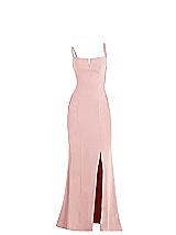 Alt View 1 Thumbnail - Rose Notch Crepe Trumpet Gown with Front Slit
