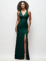 Alt View 1 Thumbnail - Evergreen Criss-Cross Cutout Back Maxi Dress with Front Slit