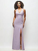 Alt View 1 Thumbnail - Lilac Haze Criss-Cross Cutout Back Maxi Dress with Front Slit