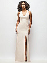 Alt View 1 Thumbnail - Oat Criss-Cross Cutout Back Maxi Dress with Front Slit