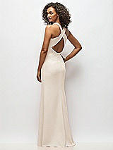 Alt View 3 Thumbnail - Oat Criss-Cross Cutout Back Maxi Dress with Front Slit