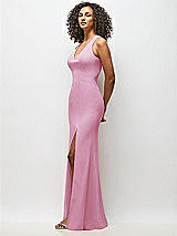 Alt View 2 Thumbnail - Powder Pink Criss-Cross Cutout Back Maxi Dress with Front Slit