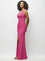Alt View 2 Thumbnail - Tea Rose Criss-Cross Cutout Back Maxi Dress with Front Slit