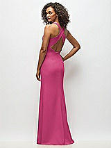 Alt View 3 Thumbnail - Tea Rose Criss-Cross Cutout Back Maxi Dress with Front Slit