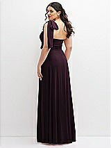 Alt View 3 Thumbnail - Deep Plum Chiffon Convertible Maxi Dress with Multi-Way Tie Straps