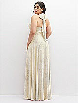 Rear View Thumbnail - Butter Yellow Floral Chiffon Convertible Maxi Dress with Multi-Way Tie Straps