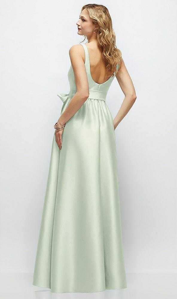 Back View - Mint Green Scoop-Neck Tank Bodice Maxi Dress with Full Skirt