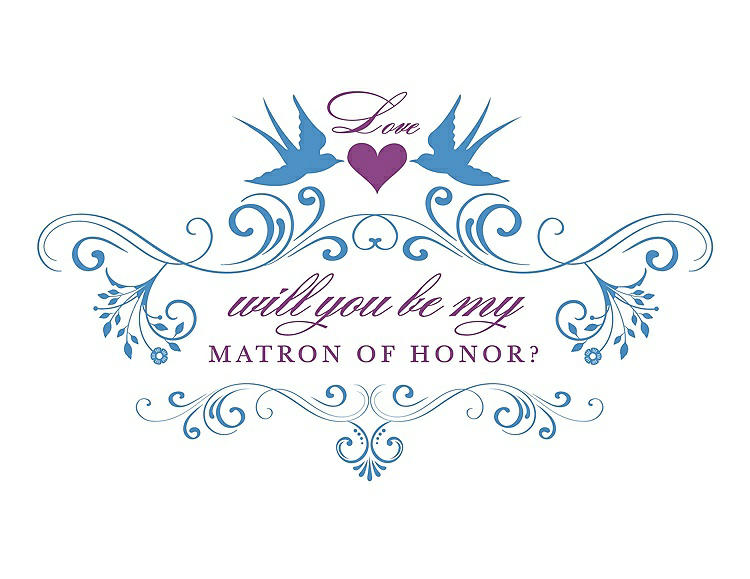 Front View - Cornflower & Orchid Will You Be My Matron of Honor Card - Classic