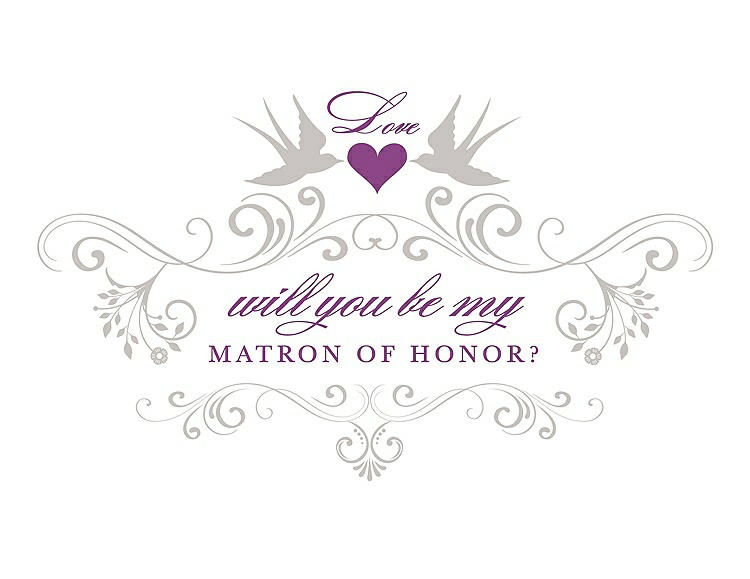 Front View - Oyster & Orchid Will You Be My Matron of Honor Card - Classic