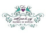 Front View Thumbnail - Pantone Turquoise & Orchid Will You Be My Matron of Honor Card - Classic