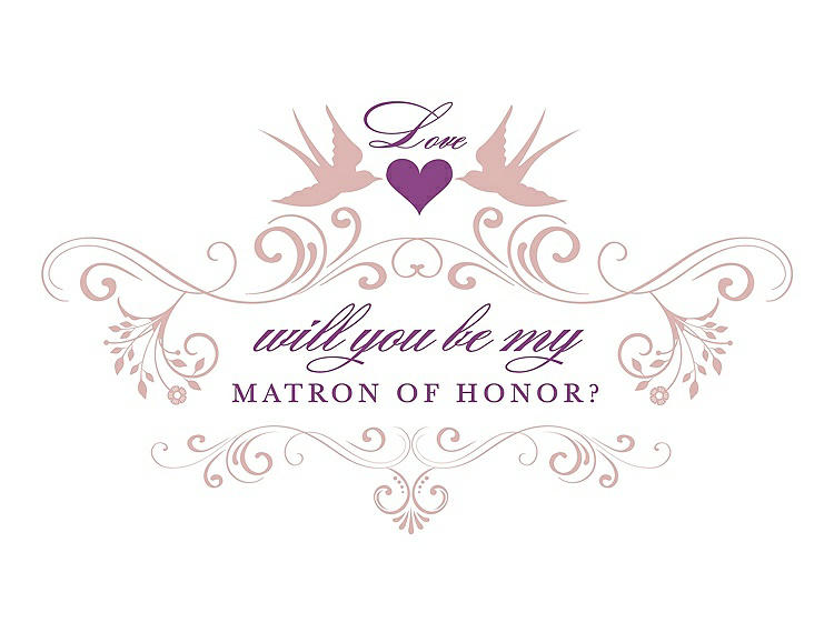 Front View - Rose & Orchid Will You Be My Matron of Honor Card - Classic