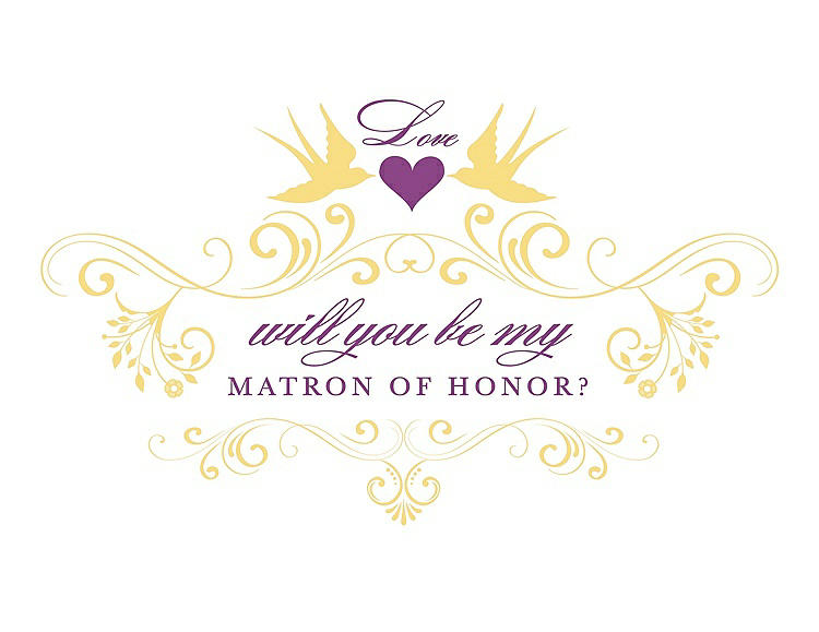 Front View - Sunflower & Orchid Will You Be My Matron of Honor Card - Classic