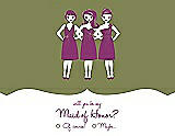 Front View Thumbnail - Olive & Persian Plum Will You Be My Maid of Honor Card - Girls Checkbox
