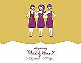Front View Thumbnail - Marigold & Persian Plum Will You Be My Maid of Honor Card - Girls Checkbox