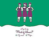 Front View Thumbnail - Shamrock & Persian Plum Will You Be My Maid of Honor Card - Girls Checkbox
