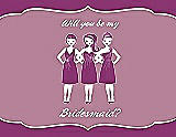 Front View Thumbnail - Persian Plum & Rosebud Will You Be My Bridesmaid Card - Girls