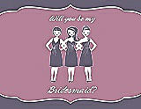 Front View Thumbnail - Lavender & Rosebud Will You Be My Bridesmaid Card - Girls