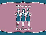 Front View Thumbnail - Mosaic & Rosebud Will You Be My Bridesmaid Card - Girls