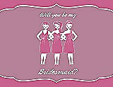 Front View Thumbnail - Pretty In Pink & Rosebud Will You Be My Bridesmaid Card - Girls