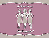 Front View Thumbnail - Sand & Rosebud Will You Be My Bridesmaid Card - Girls