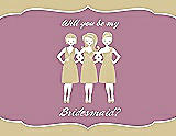 Front View Thumbnail - Venetian Gold & Rosebud Will You Be My Bridesmaid Card - Girls