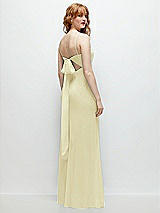 Alt View 1 Thumbnail - Butter Yellow Tie-Back Cutout Trumpet Gown with Front Slit