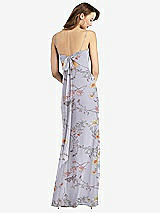 Alt View 3 Thumbnail - Butterfly Botanica Silver Dove Tie-Back Cutout Trumpet Gown with Front Slit
