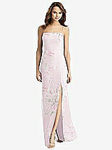 Alt View 2 Thumbnail - Watercolor Print Tie-Back Cutout Trumpet Gown with Front Slit