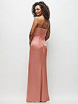 Rear View Thumbnail - Desert Rose Cowl-Neck Criss Cross Back Slip Dress