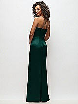 Rear View Thumbnail - Evergreen Cowl-Neck Criss Cross Back Slip Dress