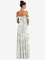 Alt View 2 Thumbnail - Bleu Garden Off-the-Shoulder Draped Neckline Maxi Dress