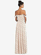 Alt View 2 Thumbnail - Coquette Floral Print Off-the-Shoulder Draped Neckline Maxi Dress