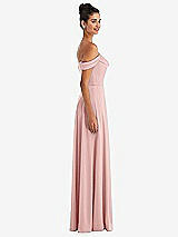 Alt View 3 Thumbnail - Rose Off-the-Shoulder Draped Neckline Maxi Dress