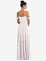 Alt View 2 Thumbnail - Watercolor Print Off-the-Shoulder Draped Neckline Maxi Dress