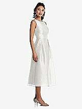Side View Thumbnail - Starlight Bateau Neck Open-Back Pleated Skirt Midi Dress